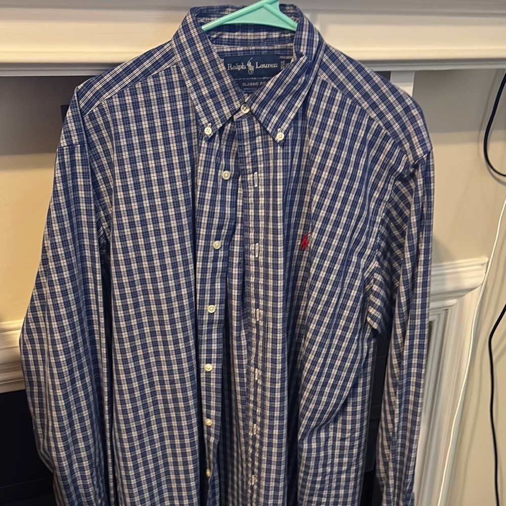 Ralph Lauren Men's Blue Checkered Shirt